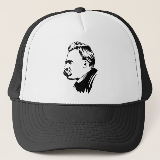Frederich Nietzsche Portrait Trucker Pet (Voorkant)