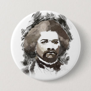 Frederick Douglass Aquarel Schilderij Portret Ronde Button 7,6 Cm
