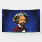 Frederick Douglass c1860s, Juneteenth Word Cloud Spandoek (Horizontaal)