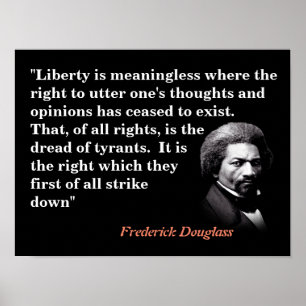 Frederick Douglass citaat over de vrijheid van men Poster