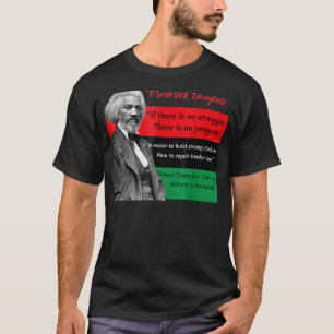 Frederick Douglass citeert Pan African Flag Black  T-shirt
