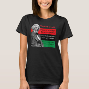Frederick Douglass citeert Pan African Flag Black T-shirt