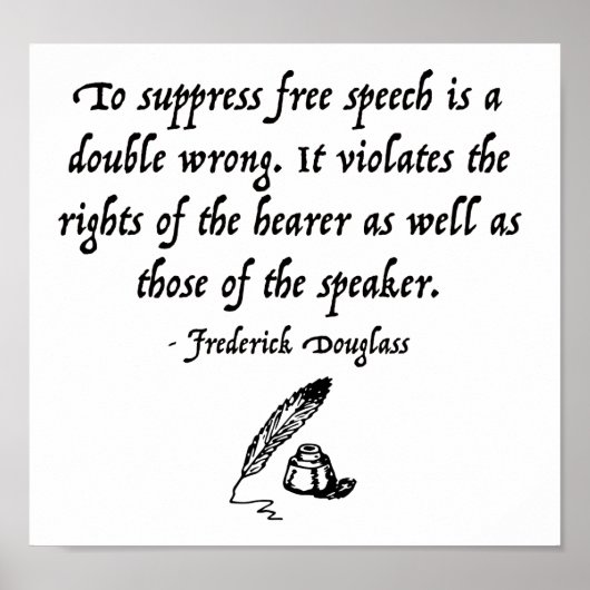 Frederick Douglass Free Speech Quote Poster (Voorkant)