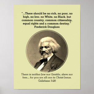 FREDERICK DOUGLASS Geen rijke geen arme aangepas Poster