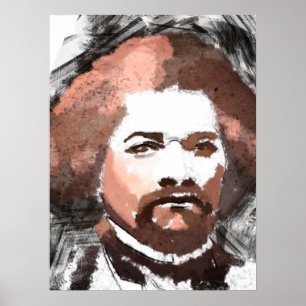 Frederick Douglass Gold Waterverf Painting Poster