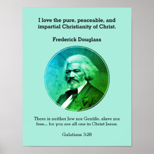 FREDERICK DOUGLASS Quote Custom Scripting BLUE Poster