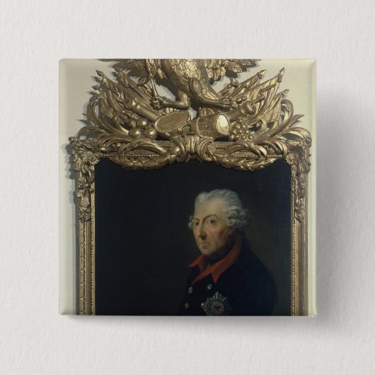 Frederick II van Pruisen Vierkante Button 5,1 Cm (Voorkant)