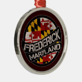 Frederick Maryland vlag grunge round ornament (Rechts)
