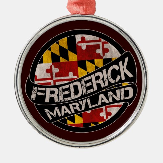 Frederick Maryland vlag grunge round ornament (Voorkant)