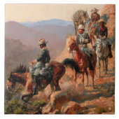 Frederick Remington "Met de 10e Cavalerie" Tegeltje (Voorkant)