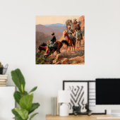 Frederick Remington "Met de 10e Cavalry" Poster (Thuiskantoor)