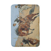 Frederick Remington Westerne kunst "Draai hem los" Badmat (Voorkant Verticaal)