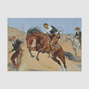 Frederick Remington Westerne kunst "Draai hem los" Tissuepapier