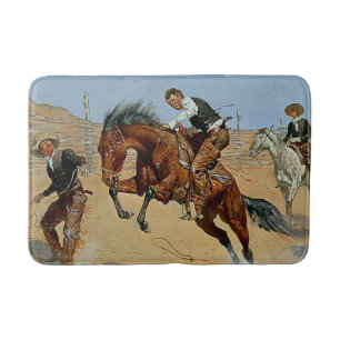 Frederick Remington Westerse Kunst “Laat hem los” Badmat