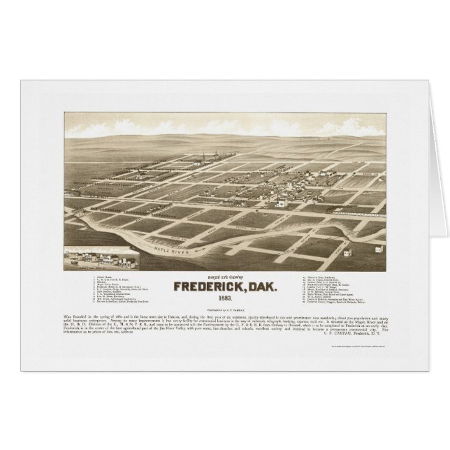 Frederick, SD Panorama Map - 1883 (Voorkant Horizontaal)