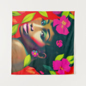 Fredericka Abstract Afro-Amerikaanse vrouw Wandkleed (Voorkant (horizontaal))