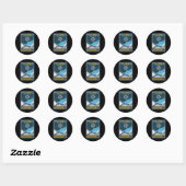 Fredericksburg Texas Totale Zonsverduistering 2024 Ronde Sticker (Vel)