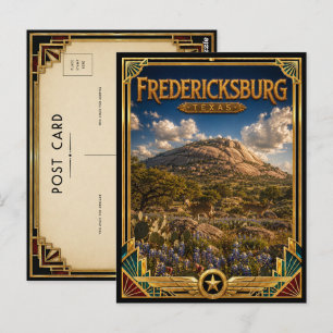 Fredericksburg Texas Vintage Art Deco Gouden Tijdp Briefkaart