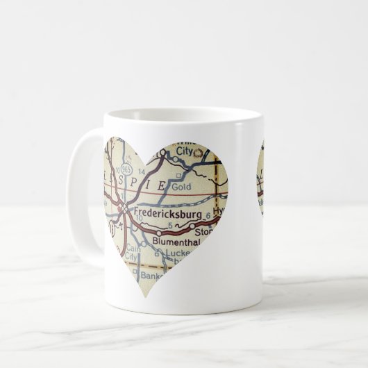 Fredericksburg TX 50's Map Koffiemok (Voorkant links)