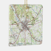 Fredericksburg TX Topo Map Keramisch Ornament (Rechts)