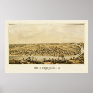 Fredericksburg, VA Panoramic Map - 1862 Poster
