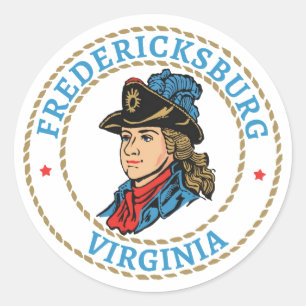 Fredericksburg Virginia Koloniaal Ronde Sticker