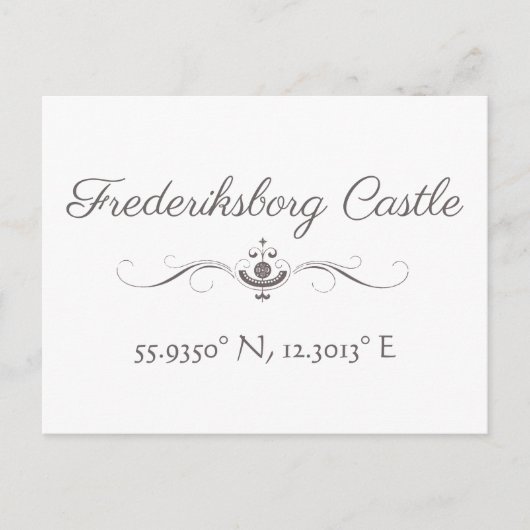 Frederiksborg Castle Latitude Longitude Carte post (Devant)