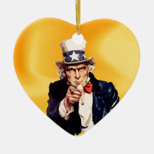 Free America oom Sam Keramisch Ornament