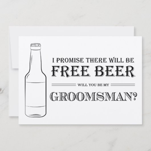 Free Beer Funny Groomsman-voorstel (Voorkant)