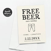 Free Beer Funny Save the Date Card Kaart