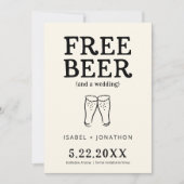 Free Beer Funny Save the Date Card Kaart (Voorkant)