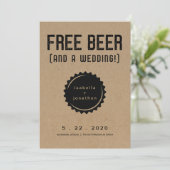 Free Beer Funny Save the Date Kaart (Staand voorkant)