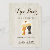 Free Beer Funny Save the Date Kaart (Voorkant / Achterkant)