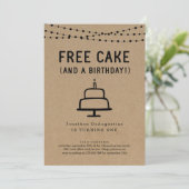 Free Cake Funny 1er Anniversaire Fête Invitation (Debout devant)