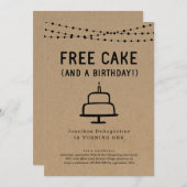 Free Cake Funny 1er Anniversaire Fête Invitation (Devant / Derrière)