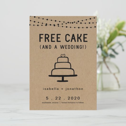 Free Cake Funny Enregistrer la carte Date (Debout devant)