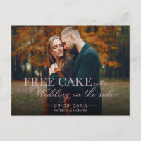 Free Cake Funny Wedding Save the Date Full Photo