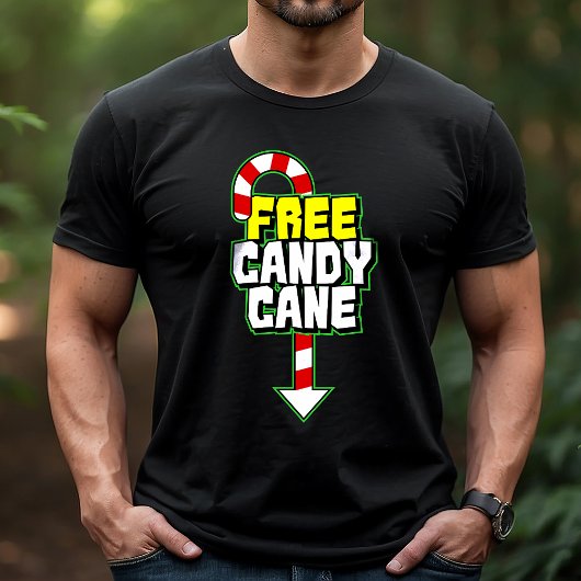 Free Candy Cane Funny Kerstmis T-shirt