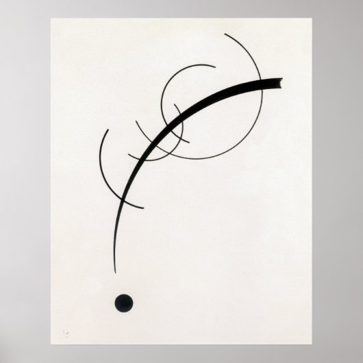 Free Curve to the Point van Wassily Kandinsky Poster (Voorkant)