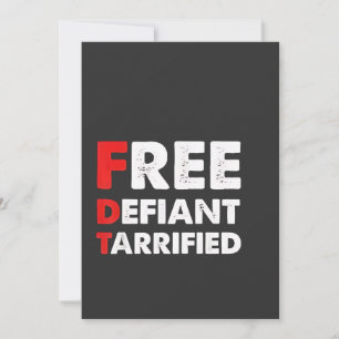 Free Defiant Tarrified Anti Trump Patriottische Gi Feestdagenkaart