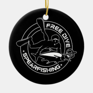 Free Dive Spearfish Vist jagen Keramisch Ornament