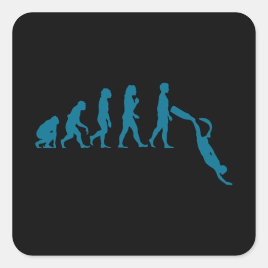 Free Diver Evolution Free Diving Apnea Diver Vierkante Sticker (Voorkant)