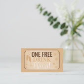 Free Drink Retro Winter Party Card or Ticket (Debout devant)