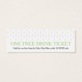 Free drink wedding voucher card white roses hearts (Dos)