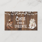 Free Drink Wedding Western Country Card Ticket (Devant)
