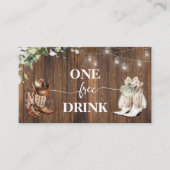 Free Drink Western Cowboy Boots Party Card Ticket (Devant)