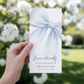Free Drinks Blue Bow Bookmark Wedding Save The Date
