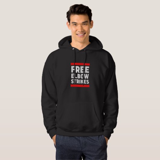 Free Elbow Strikes MMA Jiu Jitsu and Judo Fighter Hoodie (Voorkant volledig)
