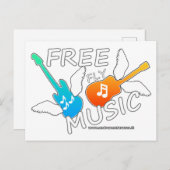 Free Fly Music Briefkaart (Voorkant / Achterkant)