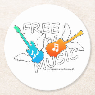 Free Fly Music Ronde Kartonnen Onderzetter